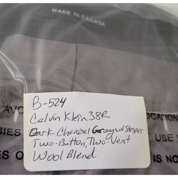 CALVIN KLEIN 38R MEN'S SPORT COAT GRAY WOOL BLEND TWO-BUTTON TWO-VENTS B524 - Picture 13 of 13